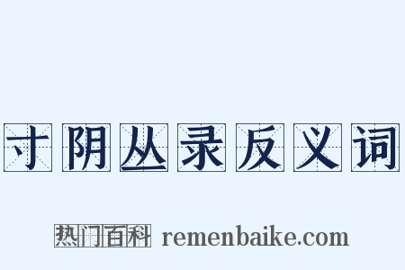 寸阴丛录反义词是什么意思的图片